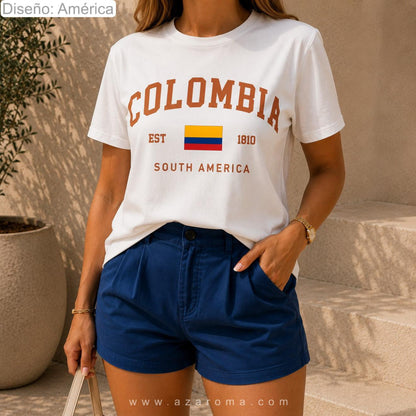 Camisetas Colombia mujer