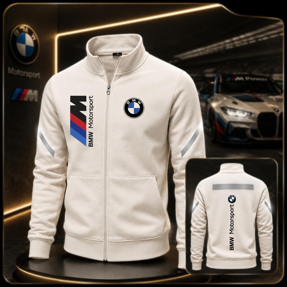 Hoodie BMW cuello alto Reflectivo