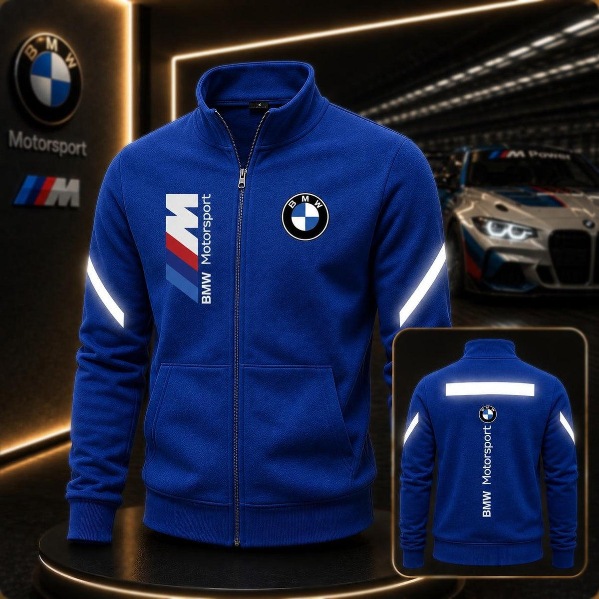 Hoodie BMW cuello alto Reflectivo